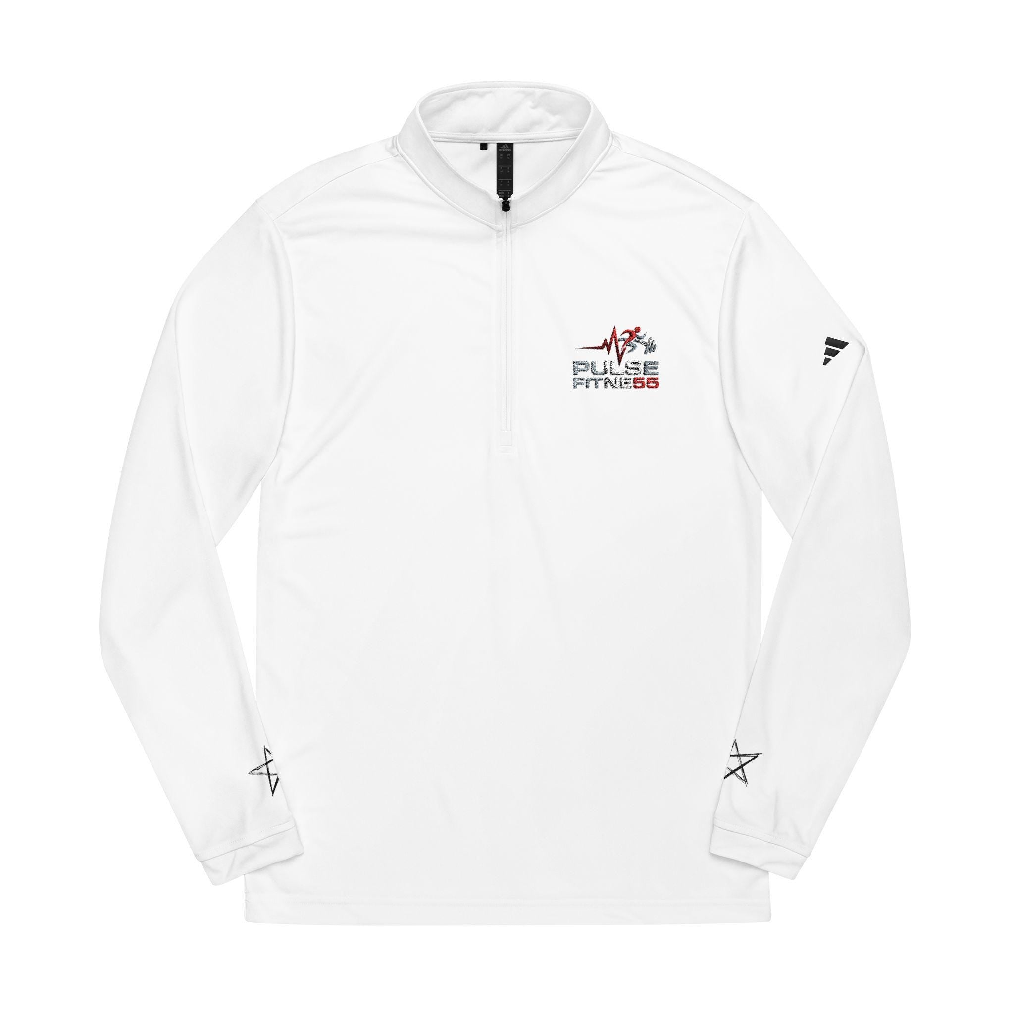 Mountains and Stars Embroidered Quarter-Zip Pullover | White