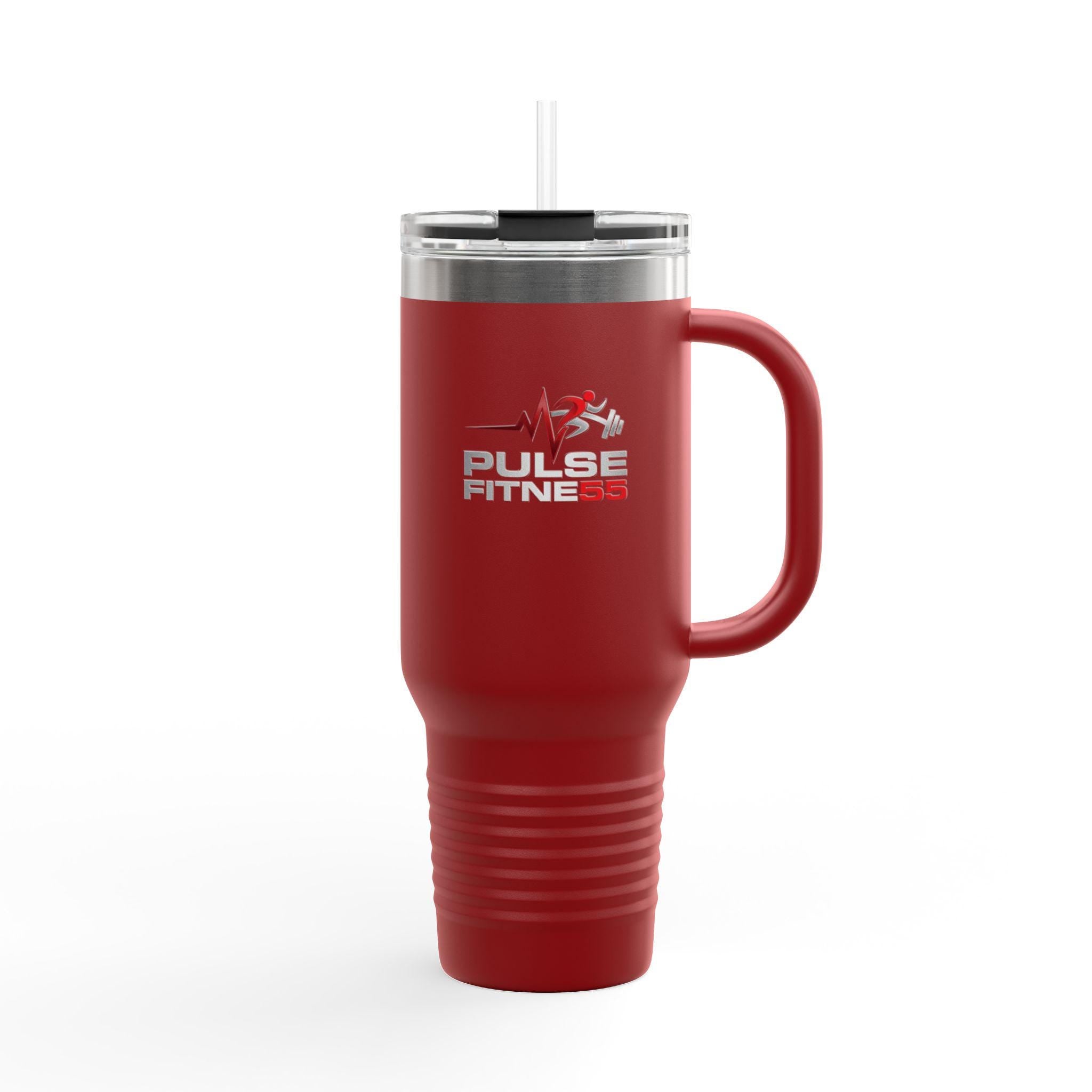 Pulse Fitness 55 Logo Insulated Travel Mug | 40oz