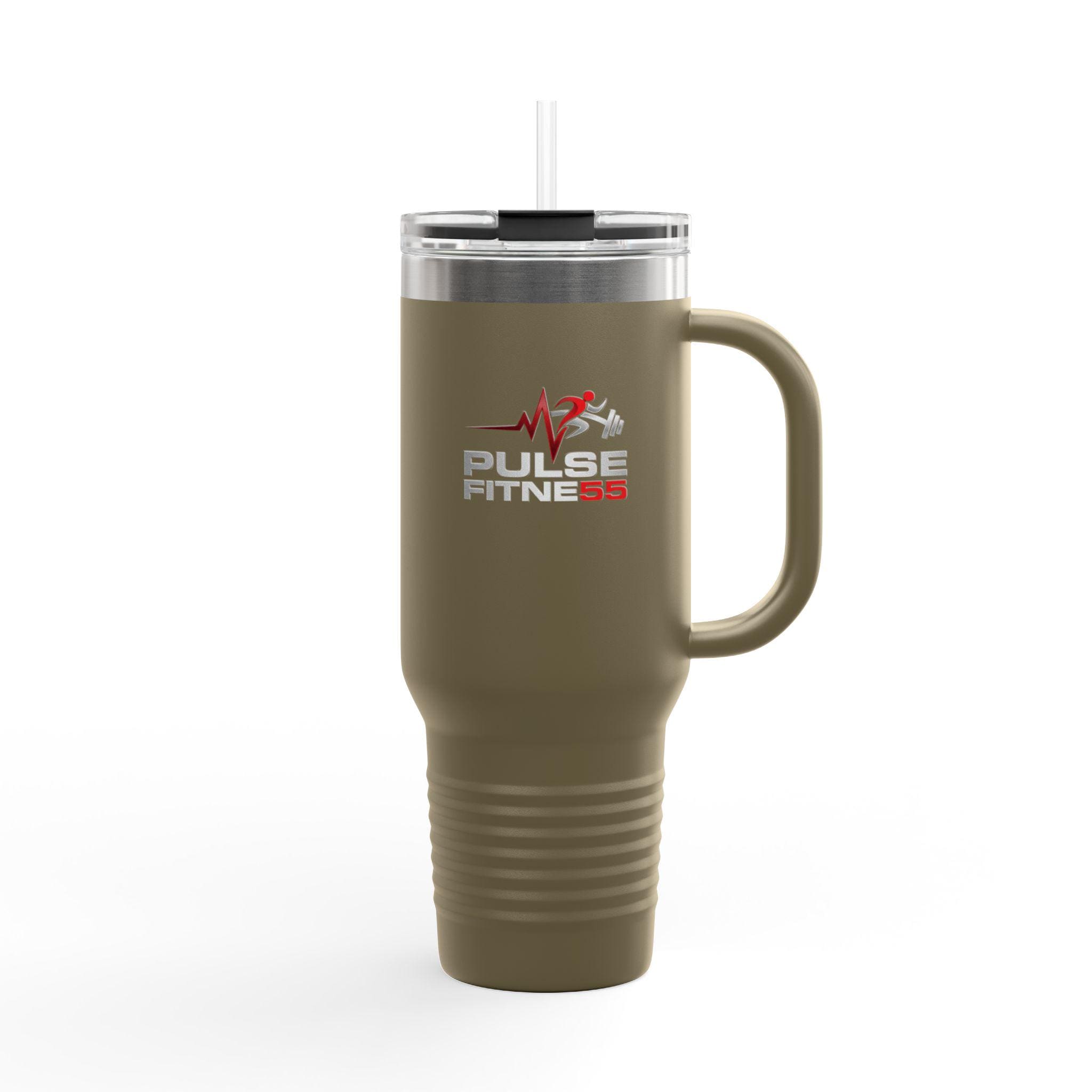 Pulse Fitness 55 Logo Insulated Travel Mug | 40oz