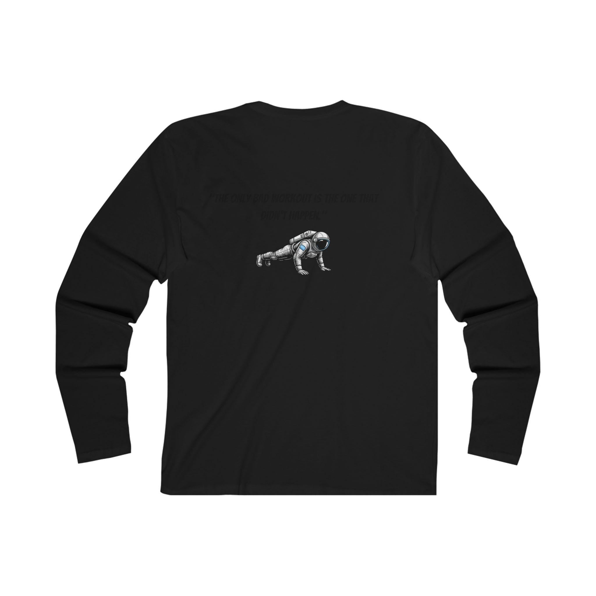 Pushup Skeleton Graphic Long Sleeve Tee | Workout Fitness Quote
