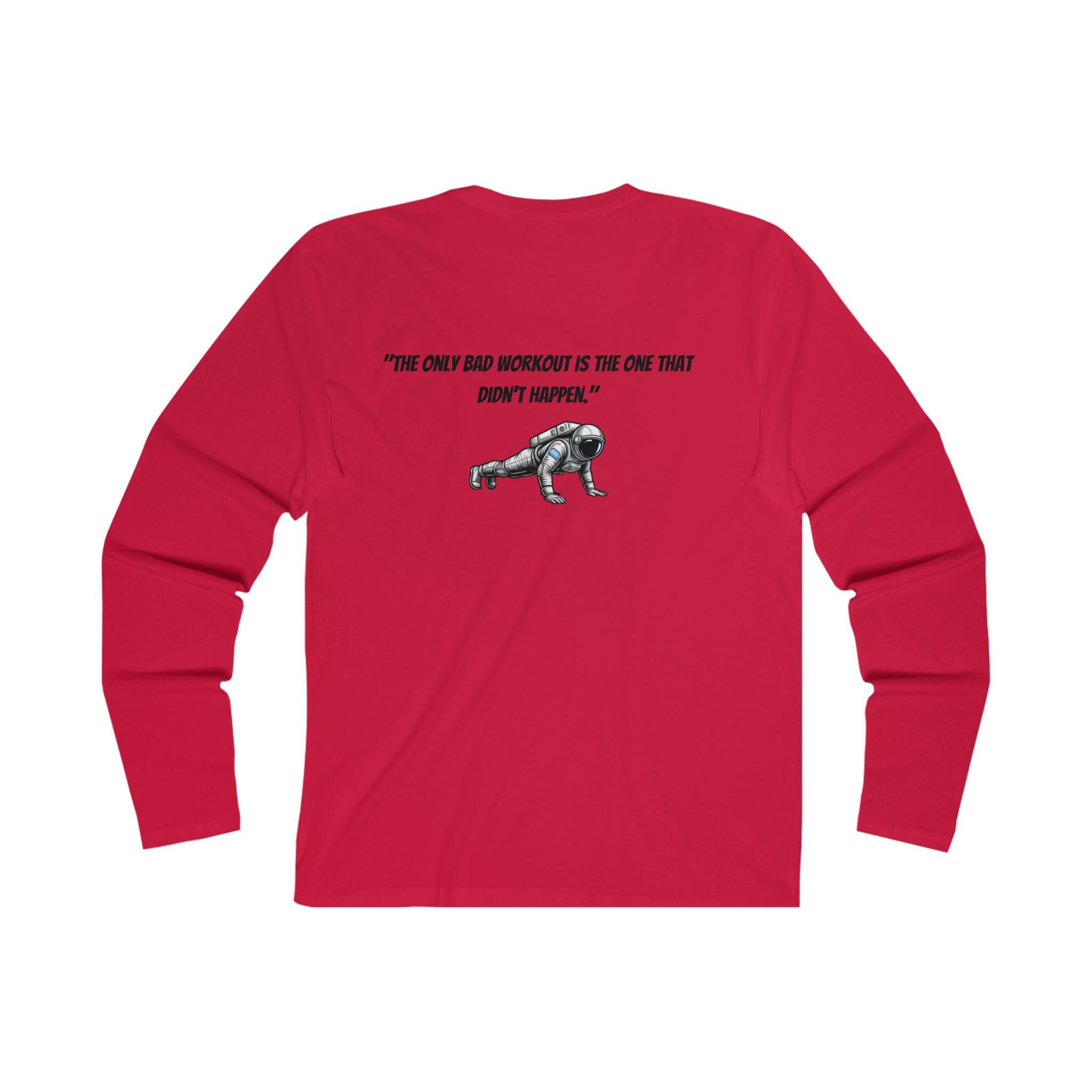 Pushup Skeleton Graphic Long Sleeve Tee | Workout Fitness Quote