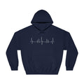 Heartbeat EKG Line Hoodie | Medical ECG Design, Minimal Black Sweatshirt