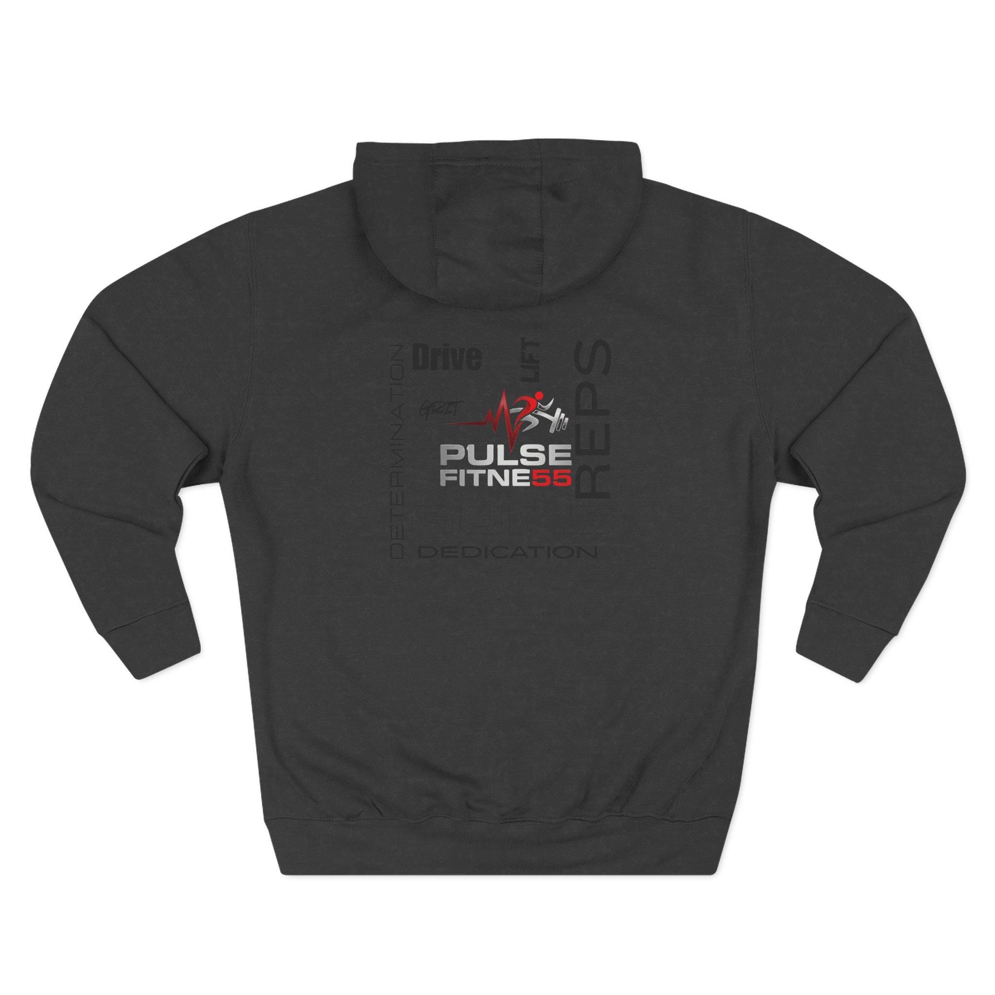 Pulse Fitness 55 Logo Hoodie | Fitness, Reps, Drive, Dedication
