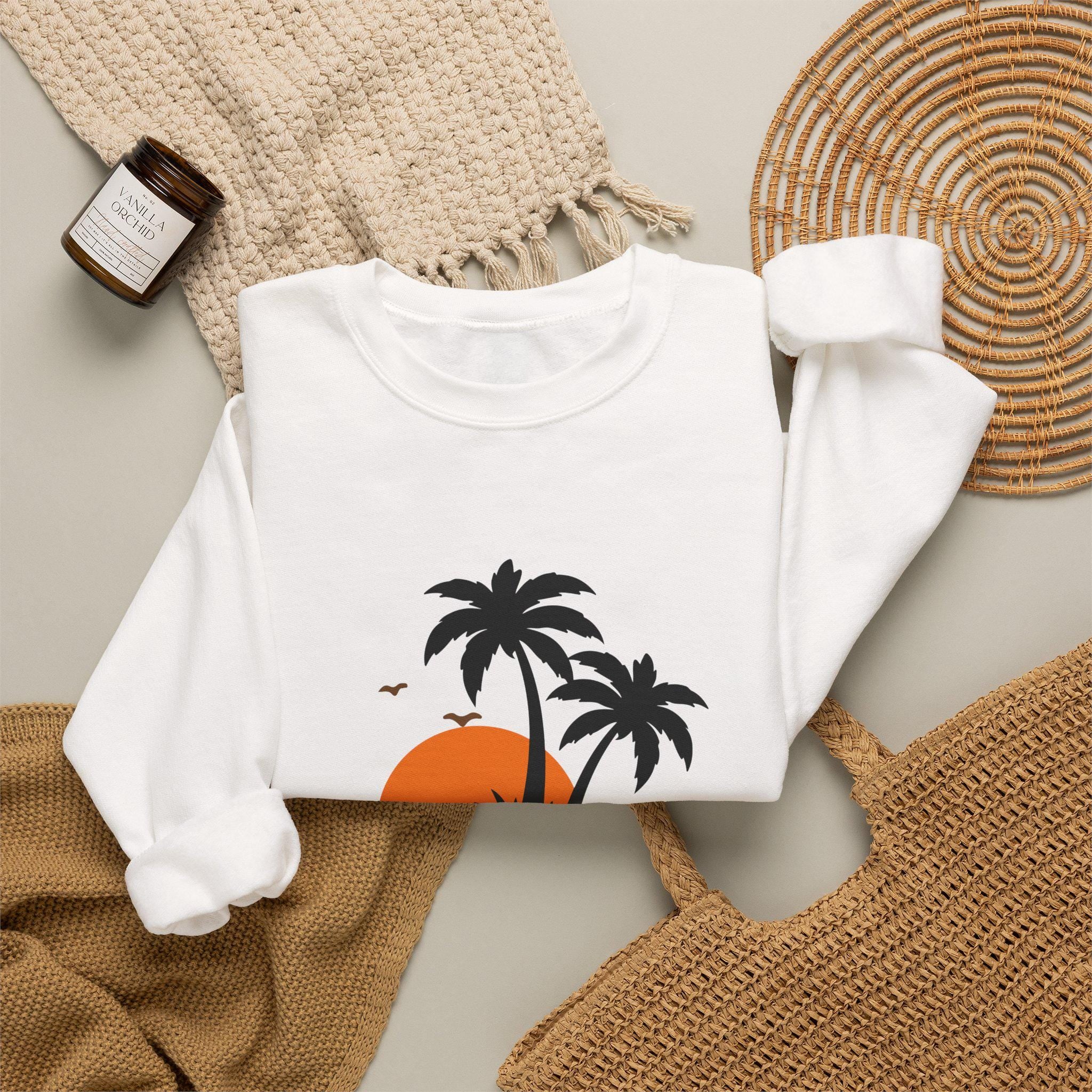 Crewneck Sweatshirt Coastal Retro Graphic Apparel