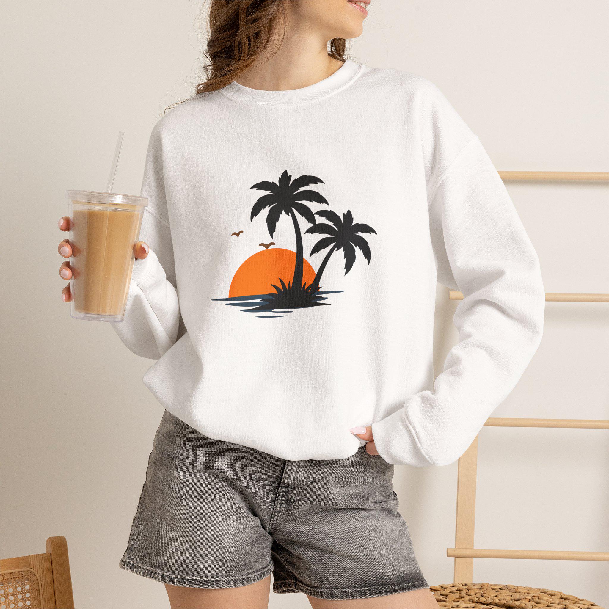 Crewneck Sweatshirt Coastal Retro Graphic Apparel