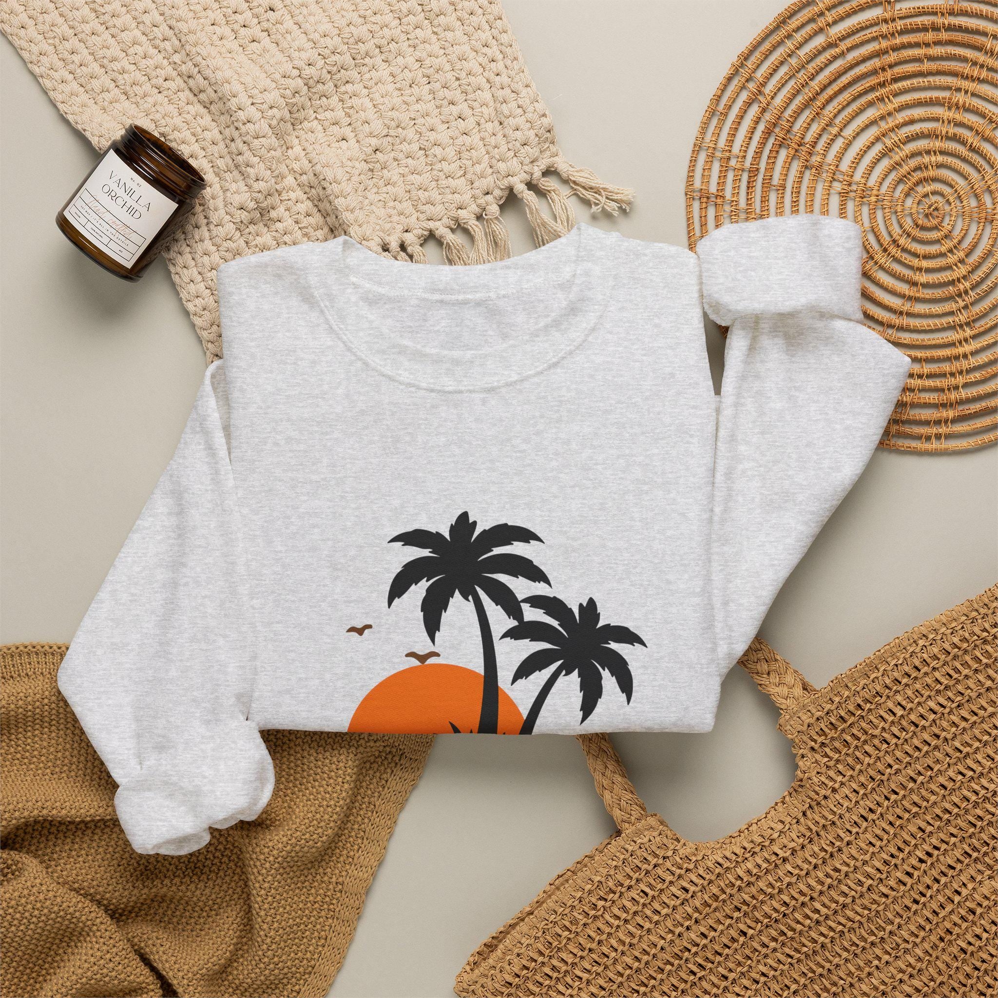 Crewneck Sweatshirt Coastal Retro Graphic Apparel
