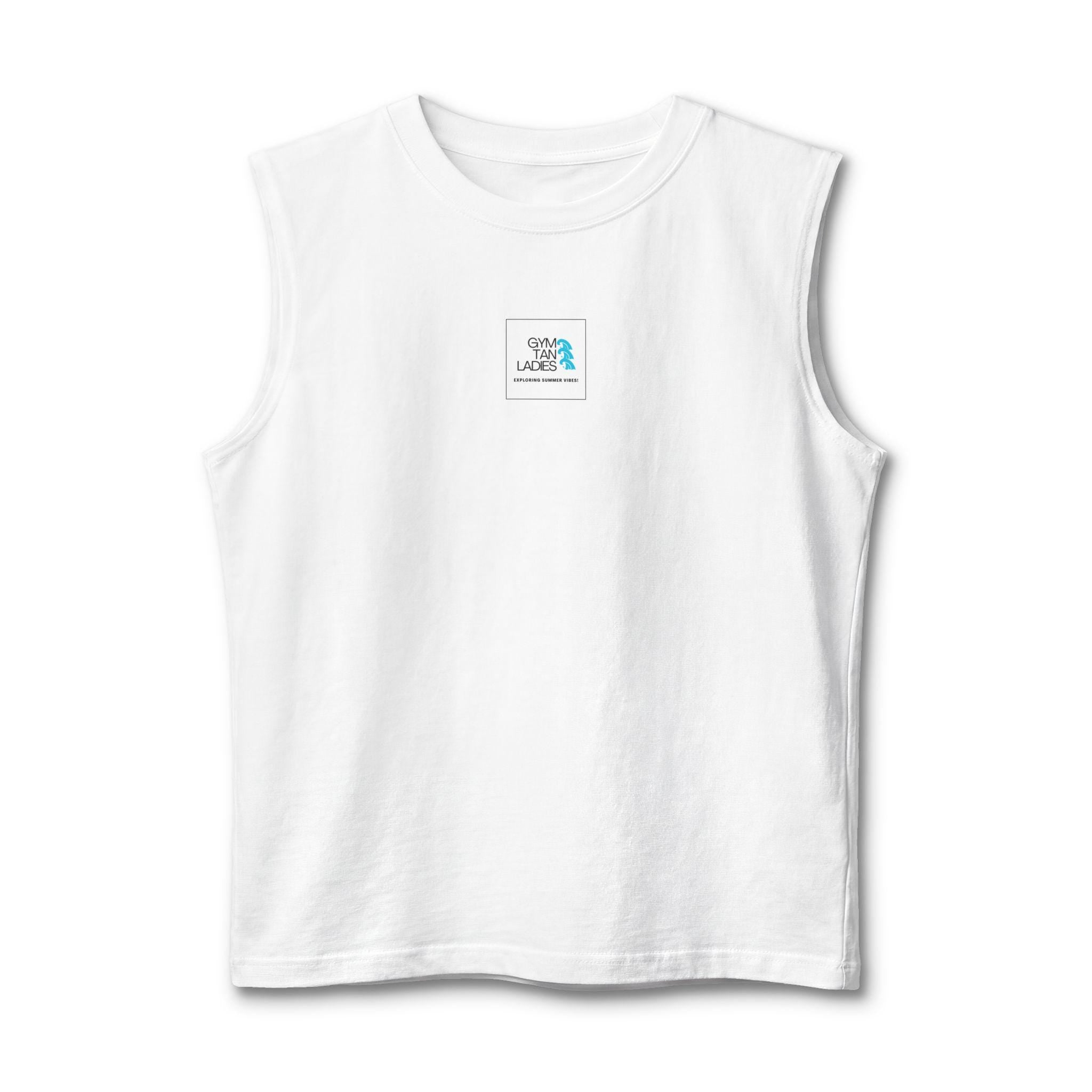 Jersey Muscle Tank gym tan logo