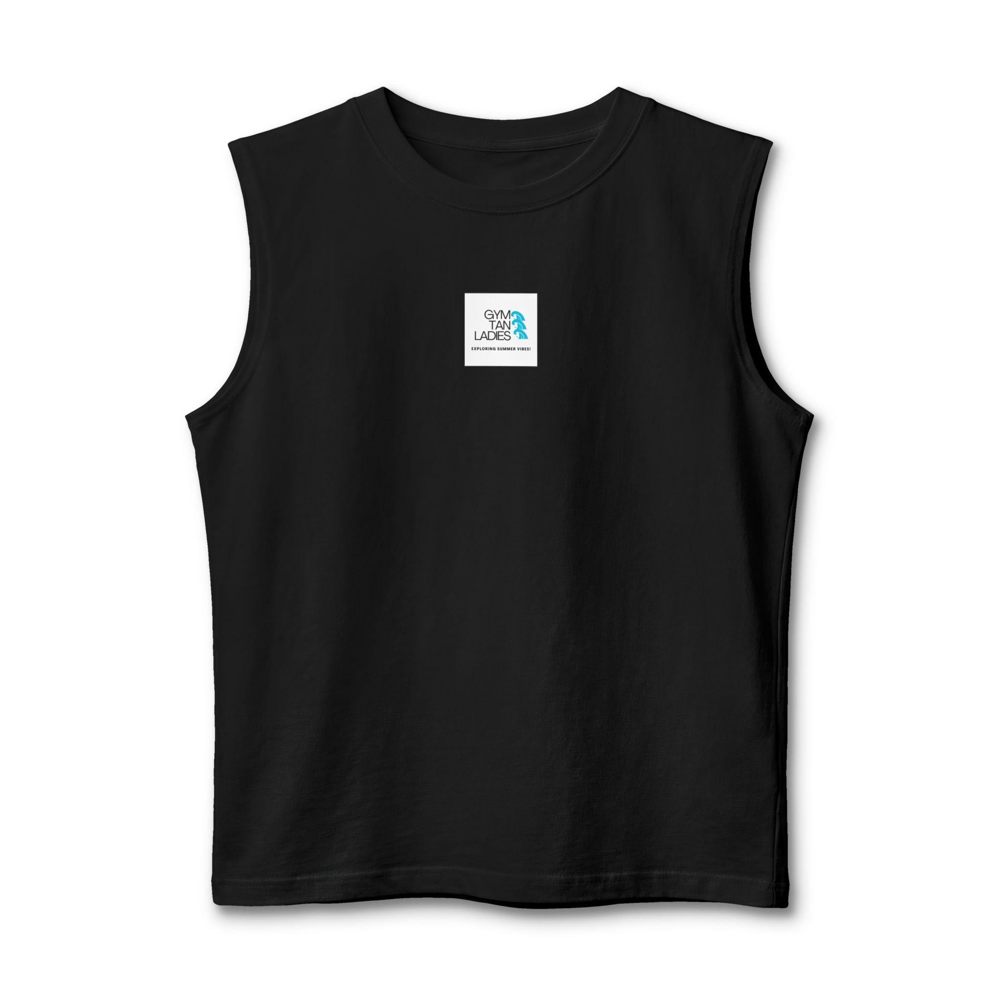 Jersey Muscle Tank gym tan logo