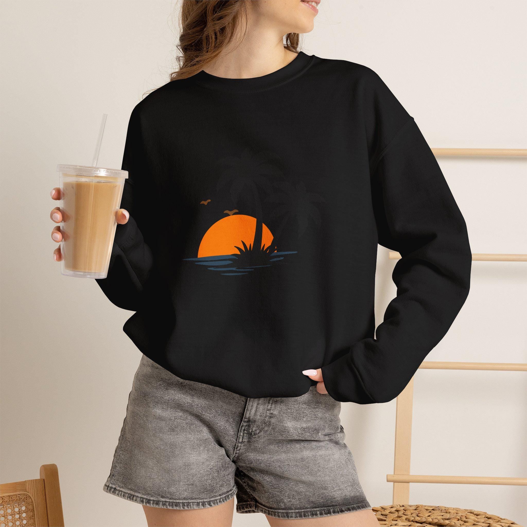 Crewneck Sweatshirt Coastal Retro Graphic Apparel