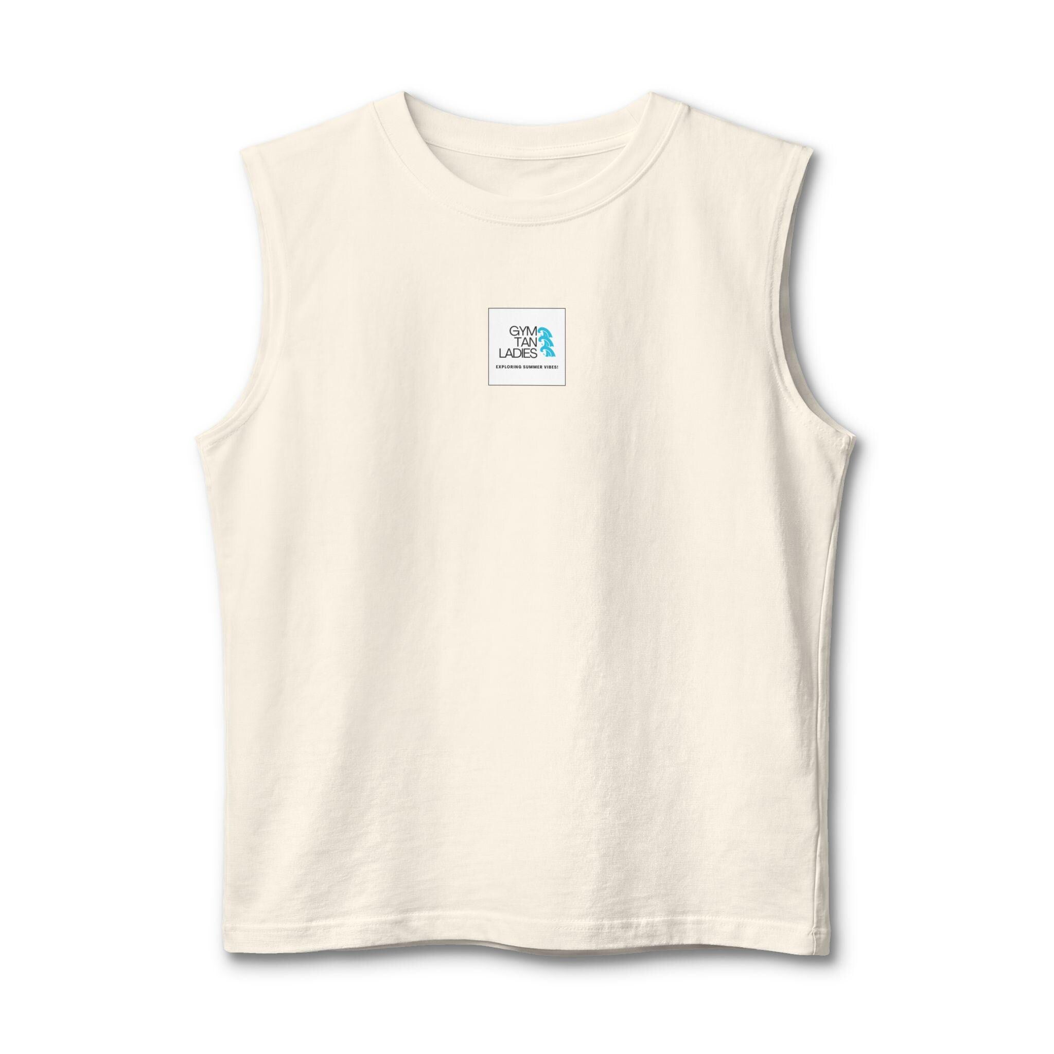 Jersey Muscle Tank gym tan logo