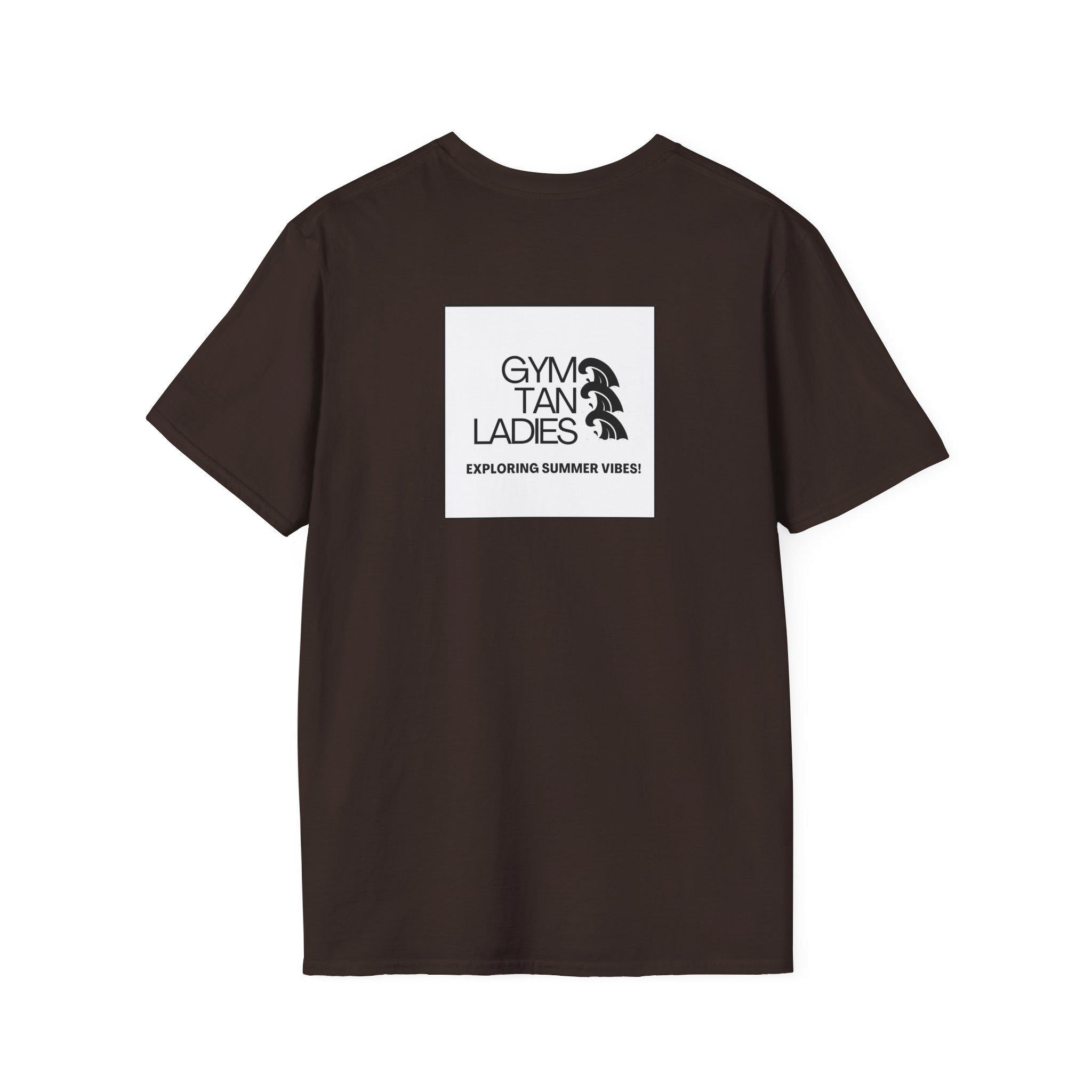 Womens Gym Tan T-Shirt — Minimal Beachy Summer Graphic Tee