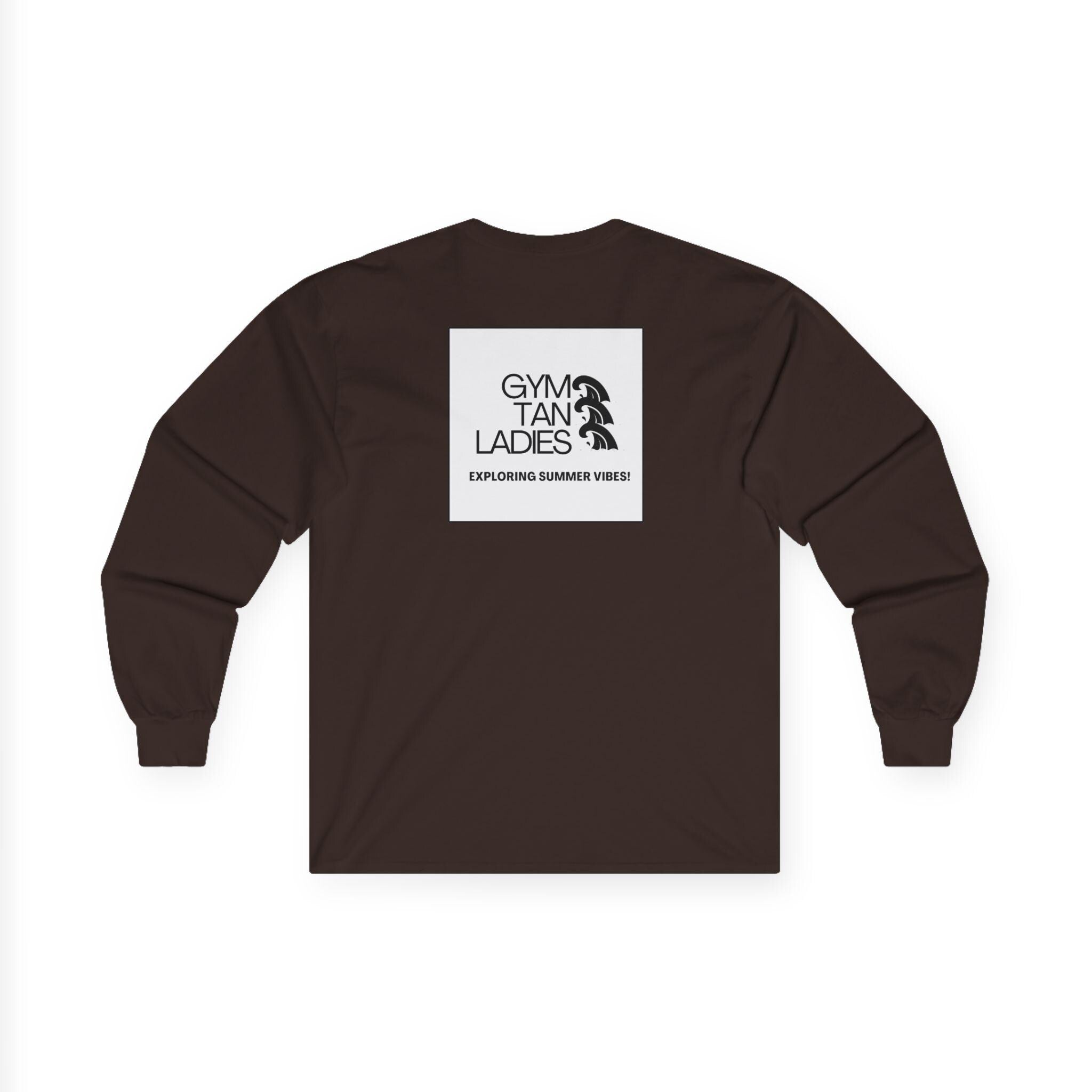 Mens Gym Tan logo Long Sleeve Tee