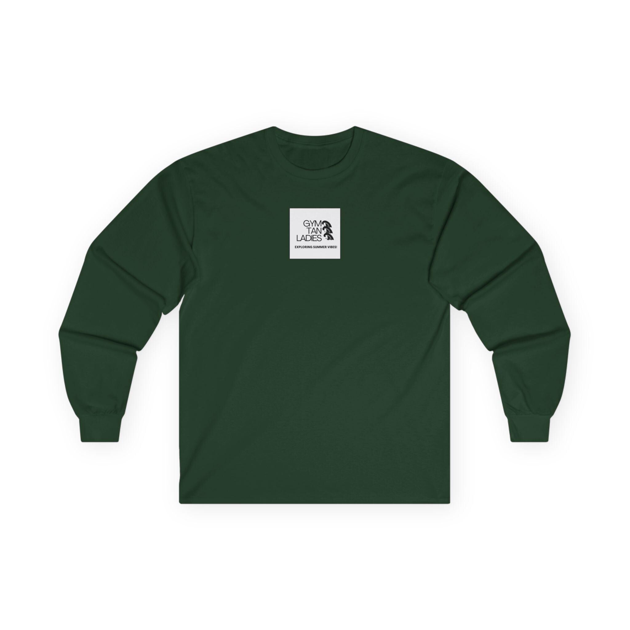 Mens Gym Tan logo Long Sleeve Tee