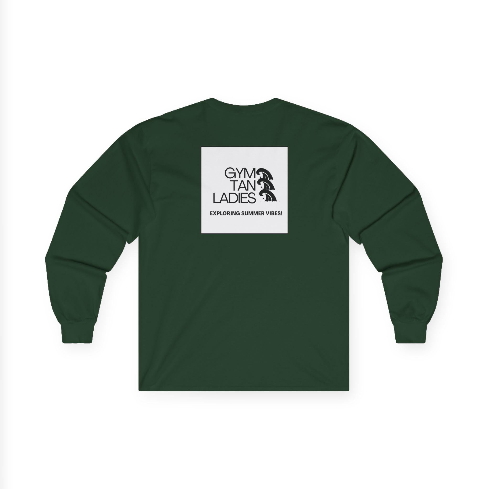 Mens Gym Tan logo Long Sleeve Tee