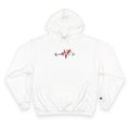 Womens Champion Hoodie — Minimal Fitness Hoodie with Heartbeat & Barbell Graphic