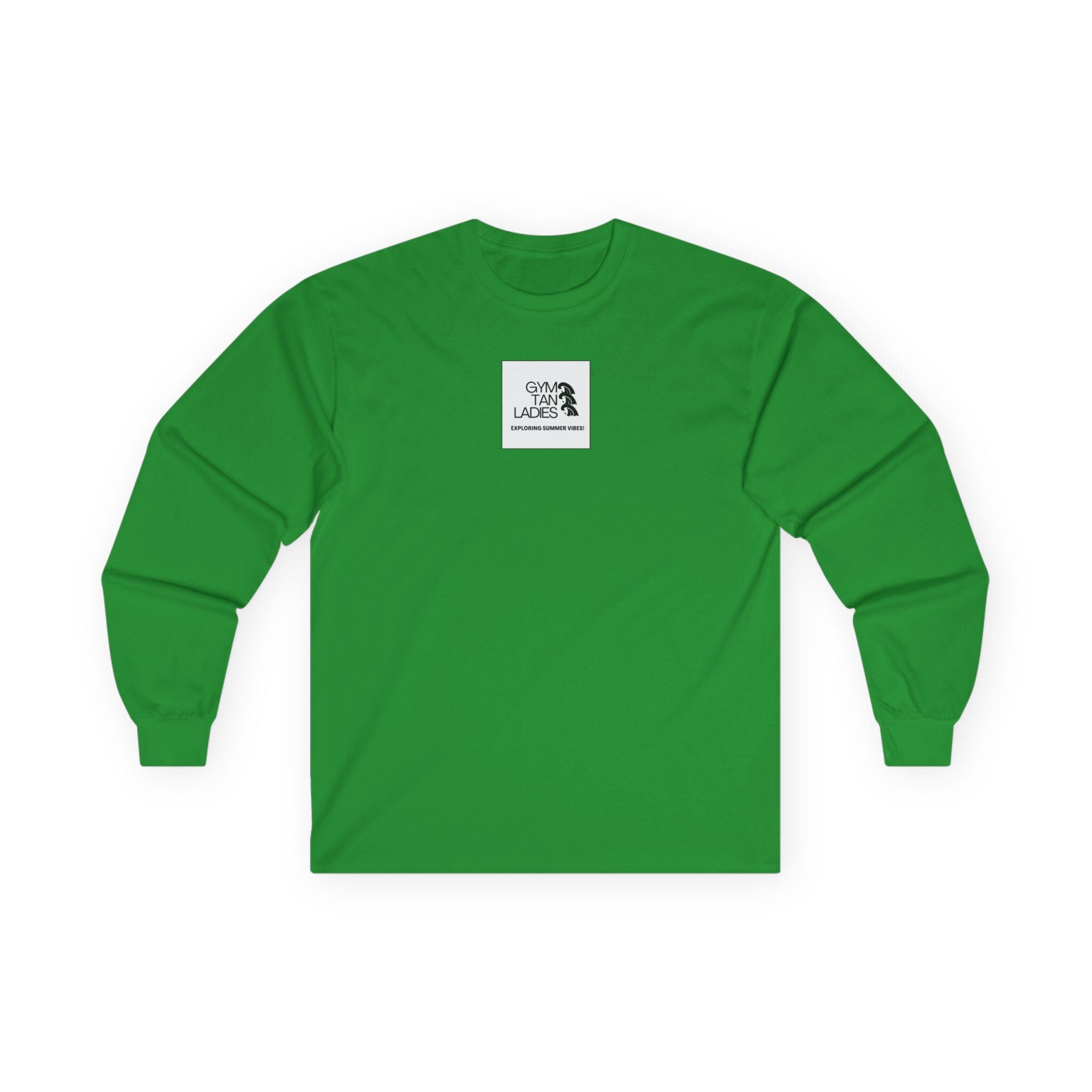 Mens Gym Tan logo Long Sleeve Tee