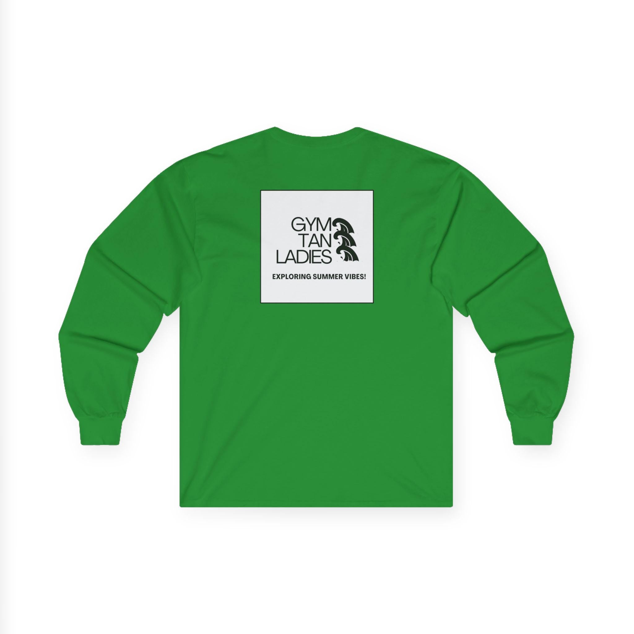 Mens Gym Tan logo Long Sleeve Tee