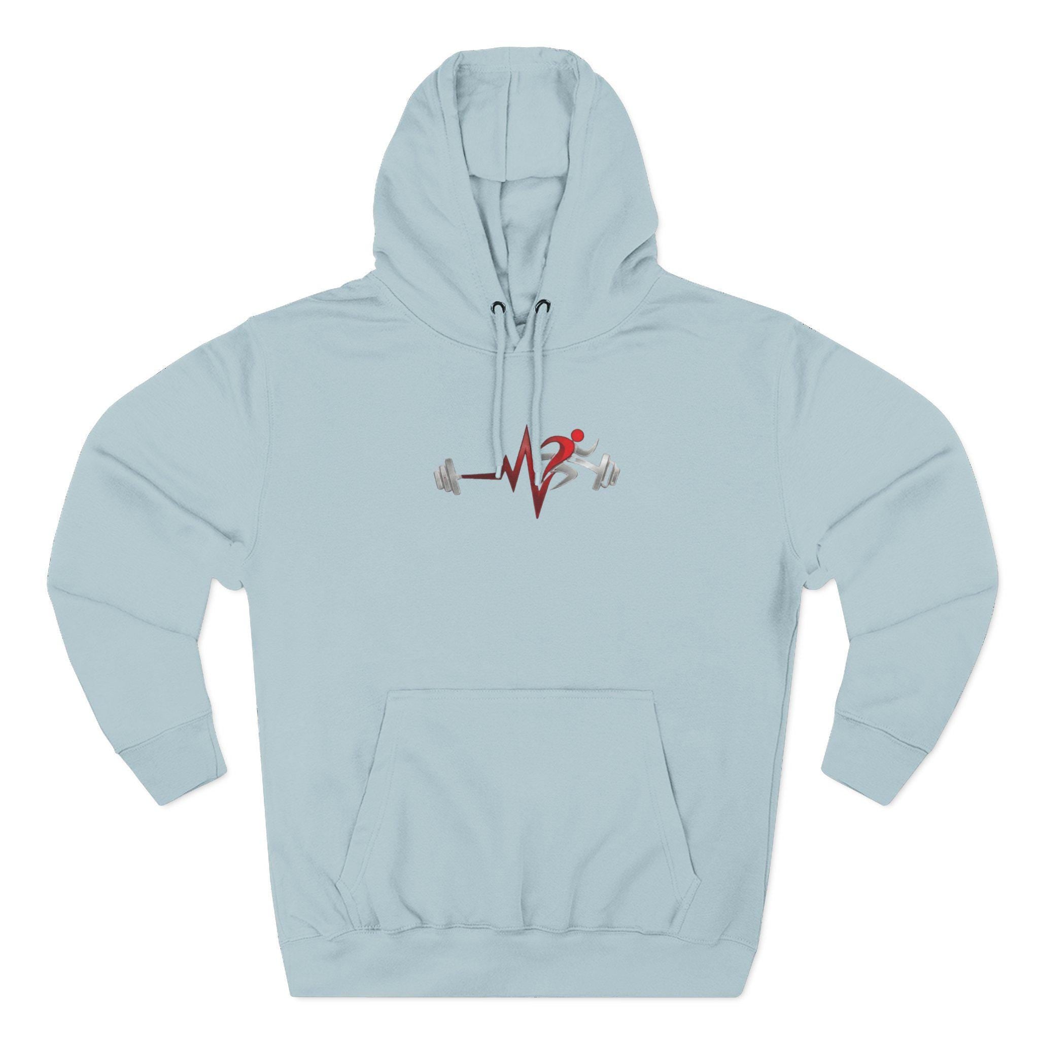 Fitness Heartbeat Hoodie — Weightlifting Pulse Graphic Hoodie