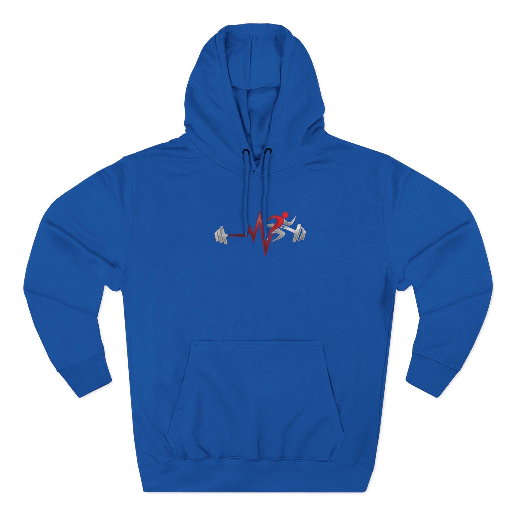 Fitness Heartbeat Hoodie — Weightlifting Pulse Graphic Hoodie