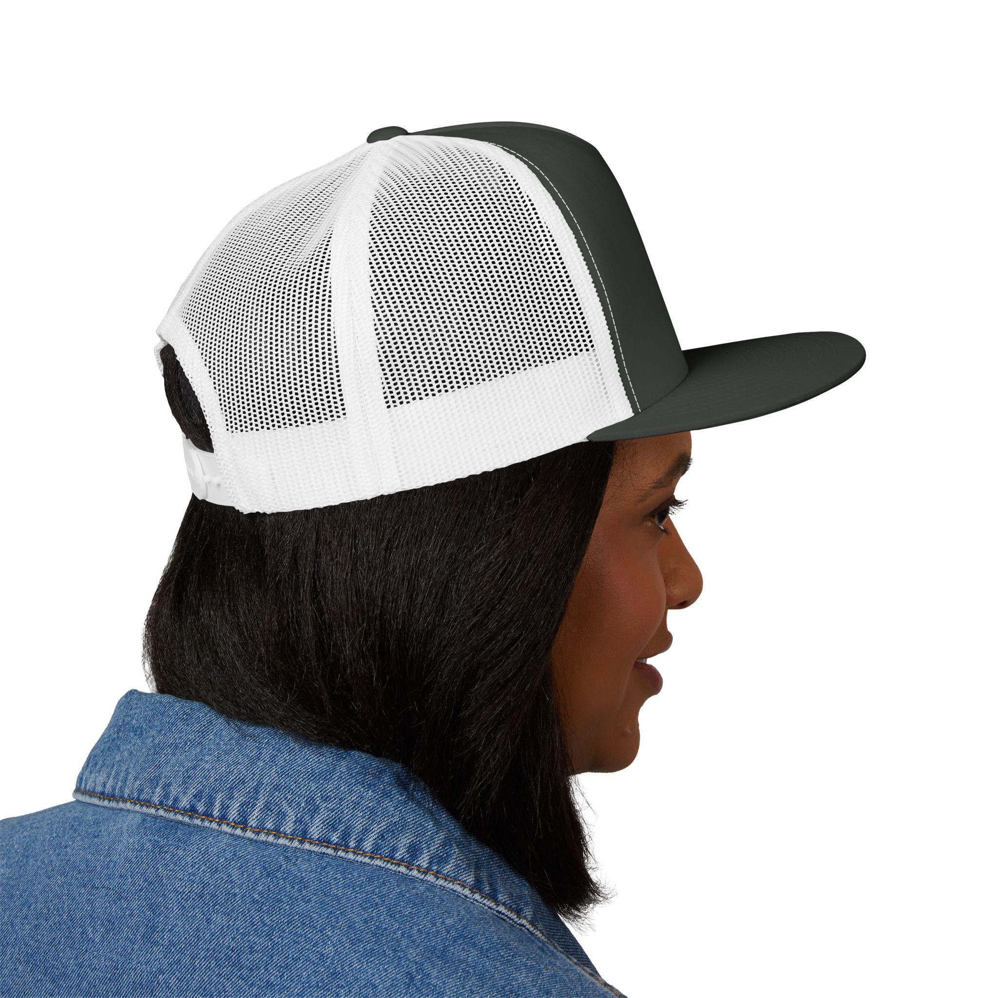 Snapback Trucker Cap — Sunset Palm Island Embroidered Beach Hat