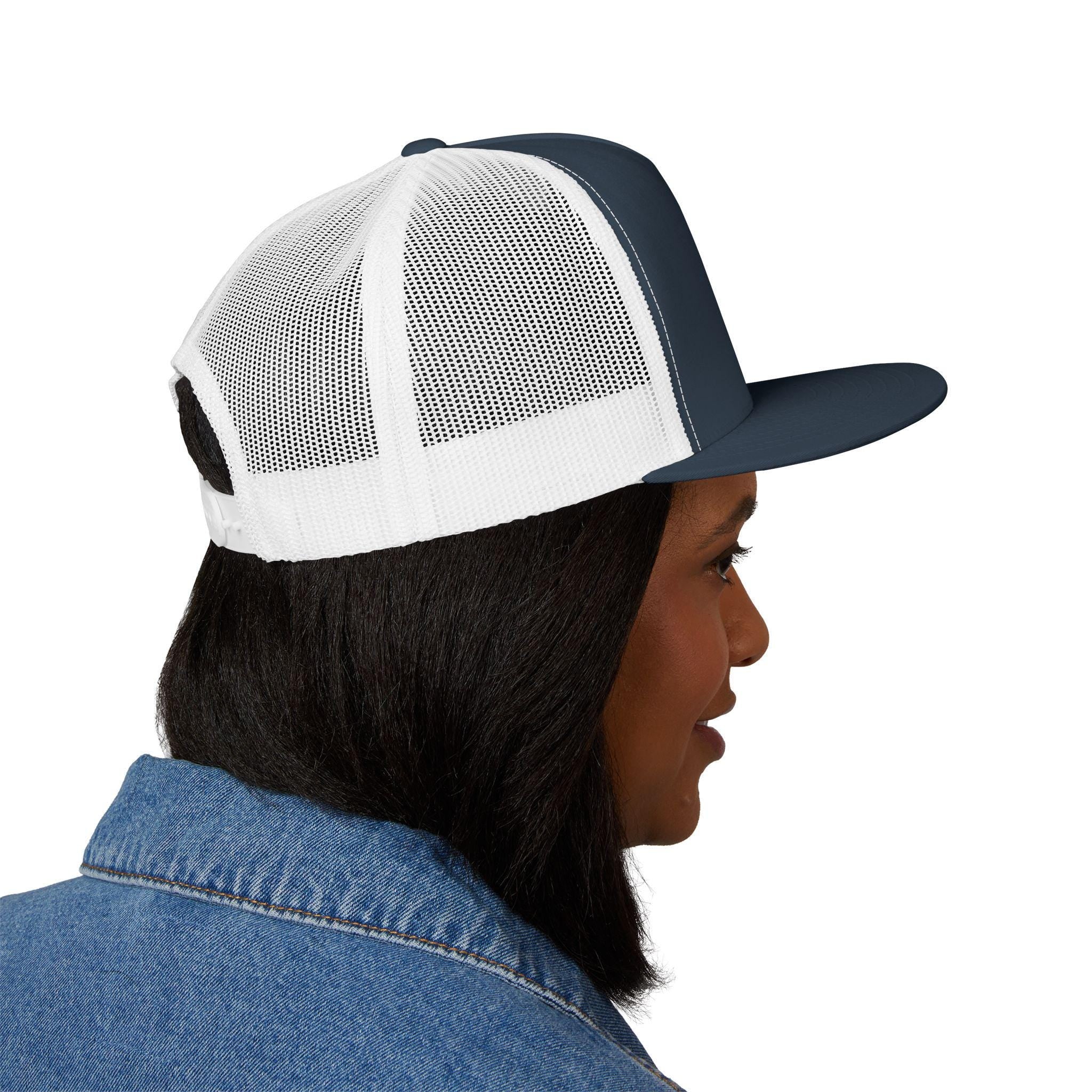 Snapback Trucker Cap — Sunset Palm Island Embroidered Beach Hat