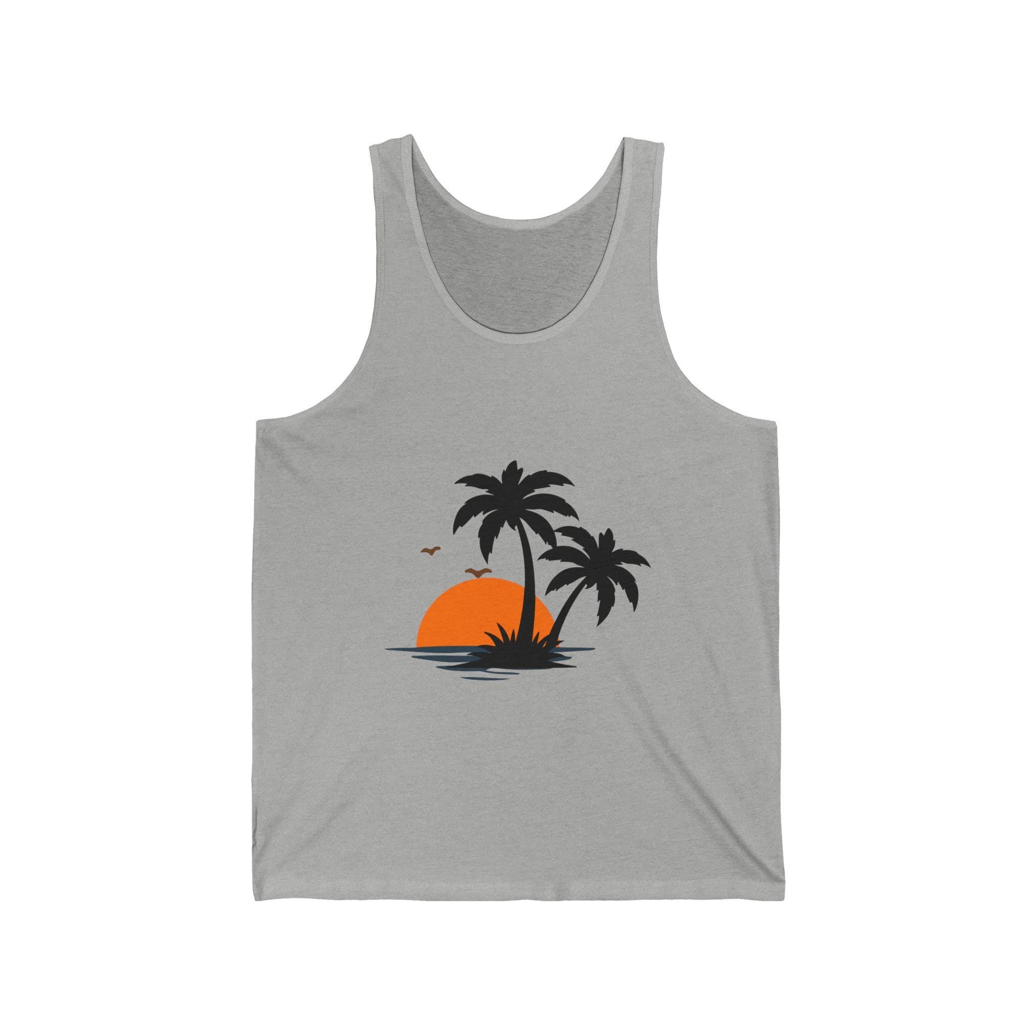 Comfort Tank Top — 'Summer Vibes' Sunset Beach Graphic Tank