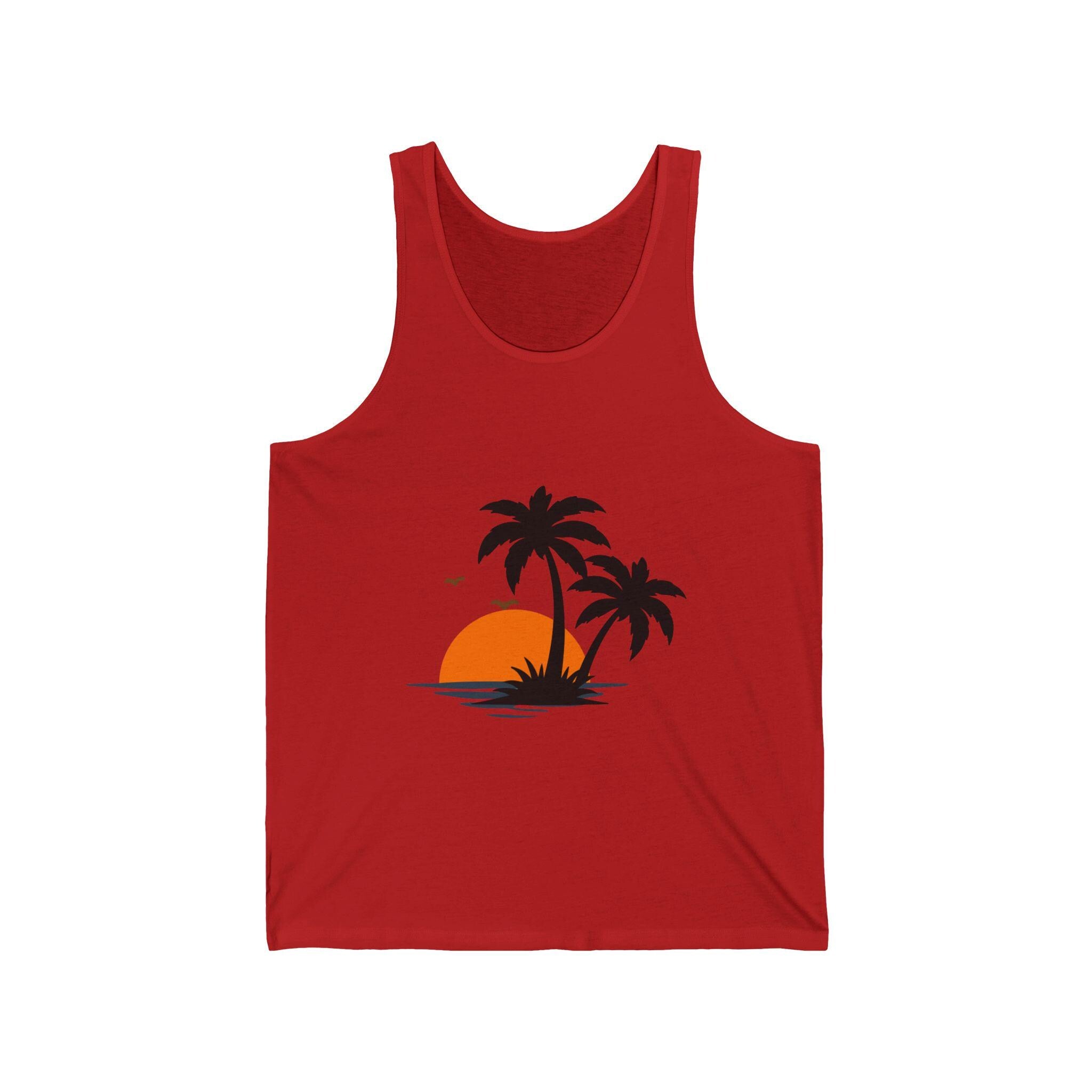 Comfort Tank Top — 'Summer Vibes' Sunset Beach Graphic Tank
